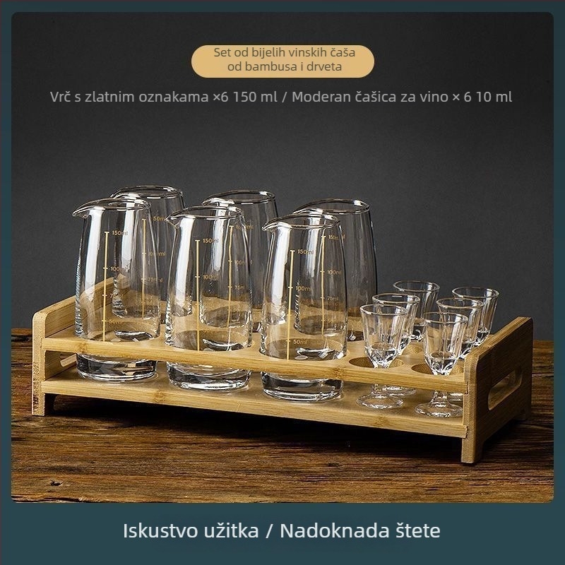 Set za vino s dekanterom, mjernom skalom, malim čašicama i kutijom s poklonima — novi kineski stil