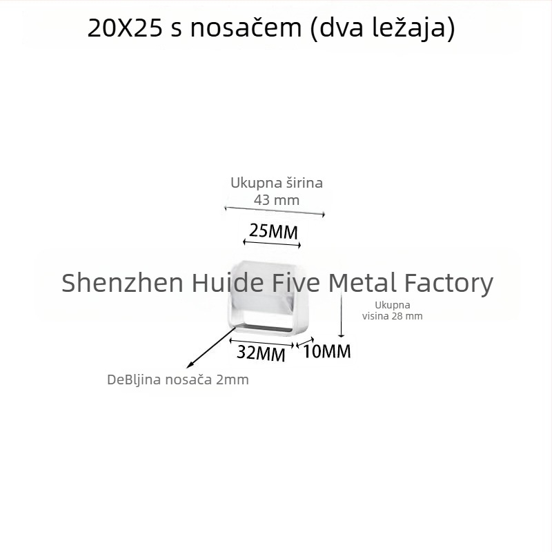 Kotač s nehrđajućeg čelika za klizna vrata s najlonskom kolotnicom, pozicionirajući kotač, nosiv dvostruki ležaj, industrijska namjena; dimenzije 40×50 / 40×65 / 50×65