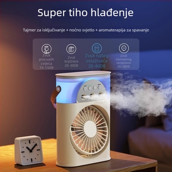 Mini USB hladnjak zraka s 3 mlaznicama raspršivanja, prijenosni ventilator s vodnim hlađenjem za dom i studentski dom