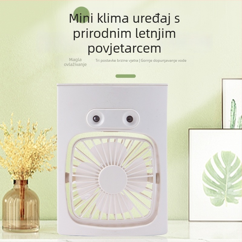 Mini USB hladnjak zraka s 3 mlaznicama raspršivanja, prijenosni ventilator s vodnim hlađenjem za dom i studentski dom