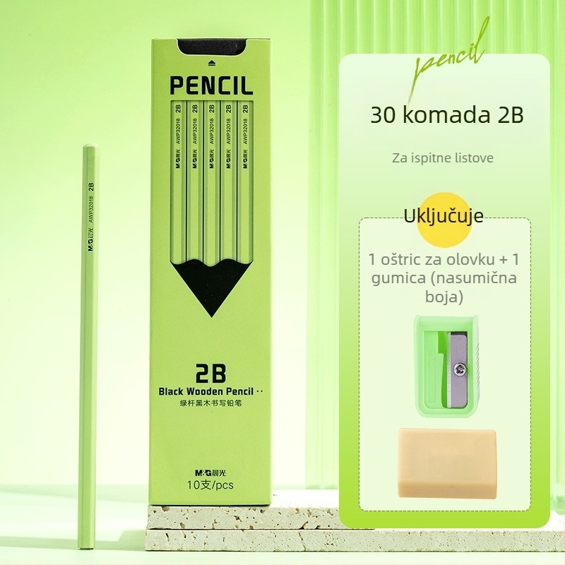 Olovka s plastičnim kućištem, domaća marka, HB/2B, za osnovnu školu i vrtić