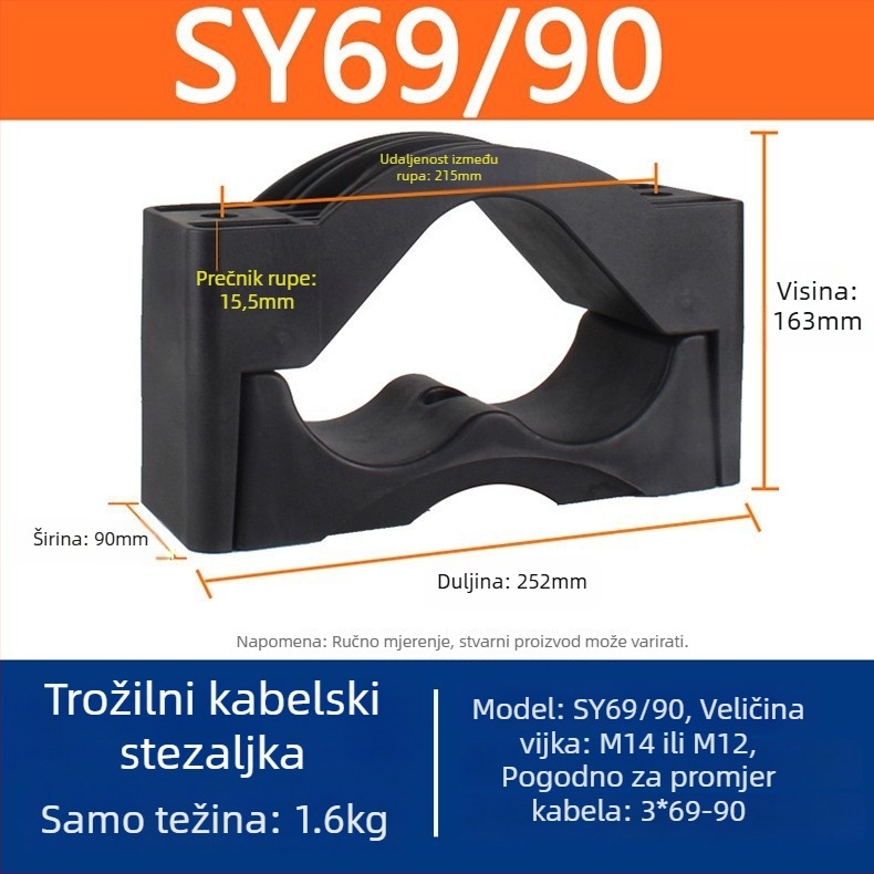 CHKL Držač kabla za ormarić visokog napona; za kabel s tri vodiča; vatrootporan najlon