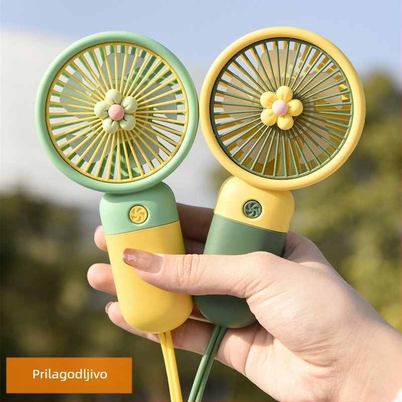 USB-punjački ručni mini stolni ventilator – plastika, tih, jednostavan i moderan, za ured