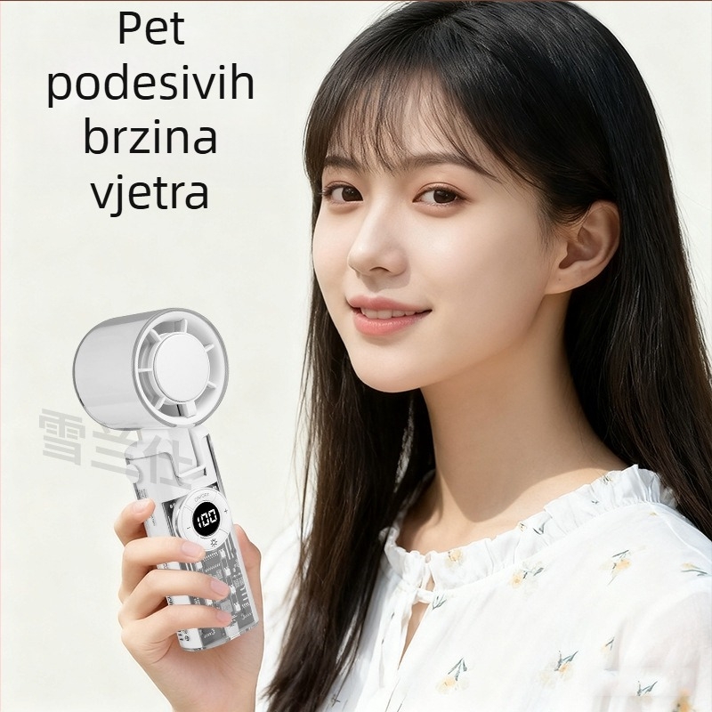 Prijenosni ručni ventilator s funkcijom hlađenja, snažan protok zraka, kompaktan dizajn, moderan mini ručni ventilator