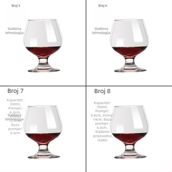 Kristalna čaša za vino, ručna izrada, kapacitet 601–700 ml, moderan jednostavan stil, prilagodba logotipa