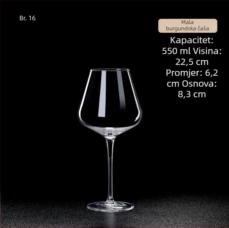 Kristalna čaša za vino, ručna izrada, kapacitet 601–700 ml, moderan jednostavan stil, prilagodba logotipa