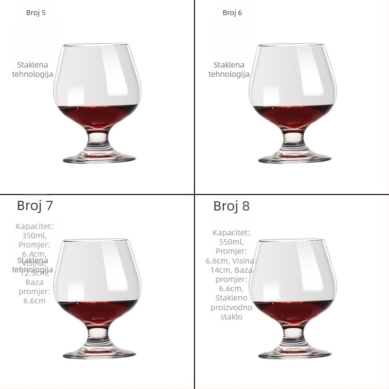 Kristalna čaša za vino, ručna izrada, kapacitet 601–700 ml, moderan jednostavan stil, prilagodba logotipa
