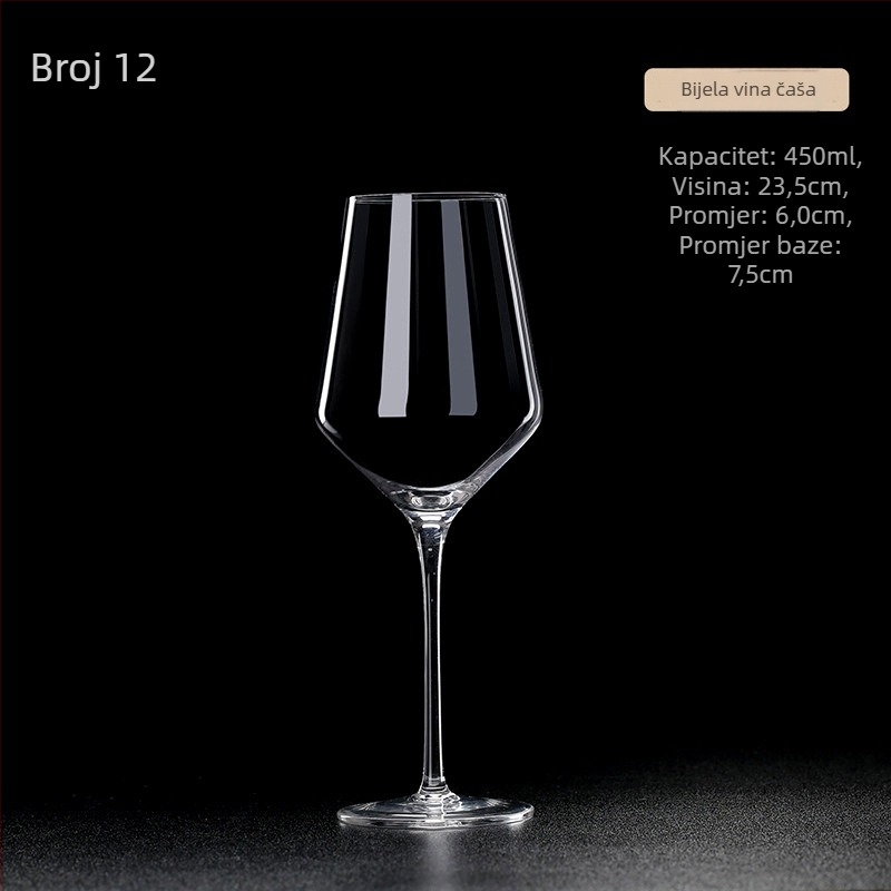 Kristalna čaša za vino, ručna izrada, kapacitet 601–700 ml, moderan jednostavan stil, prilagodba logotipa