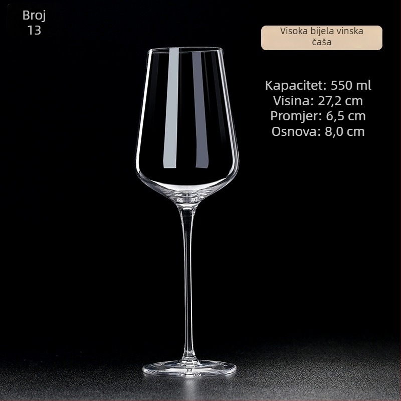 Kristalna čaša za vino, ručna izrada, kapacitet 601–700 ml, moderan jednostavan stil, prilagodba logotipa