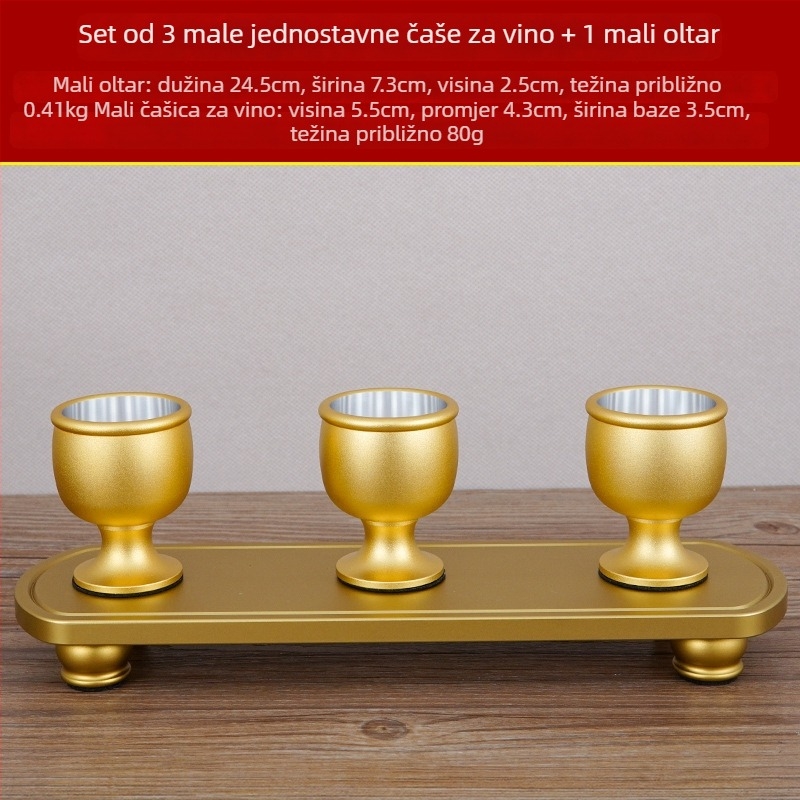 Čaša za vino od bakar legure, set od 5 komada, moderni minimalistički stil, kapacitet 1–100 ml