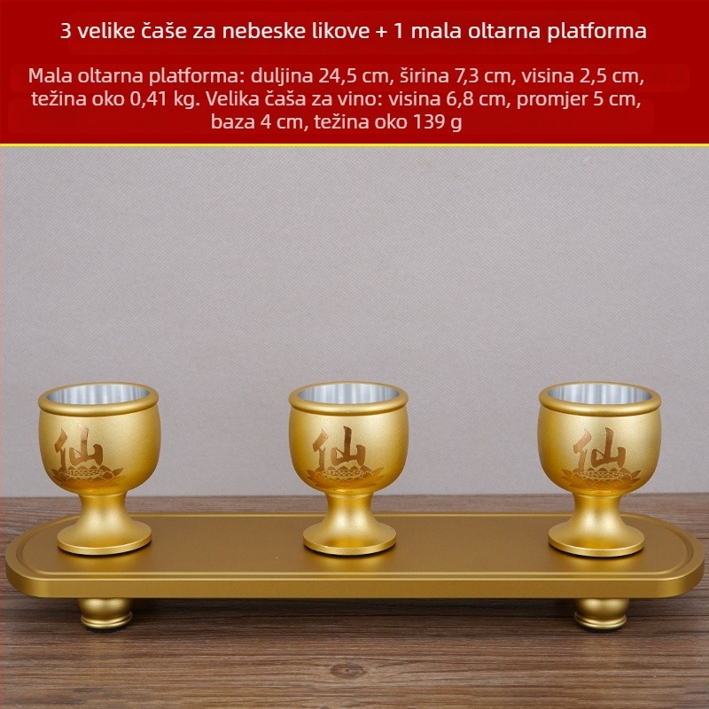 Čaša za vino od bakar legure, set od 5 komada, moderni minimalistički stil, kapacitet 1–100 ml