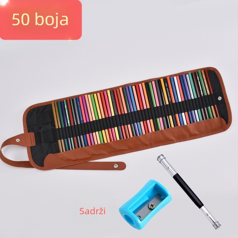 Drveni set bojica za crtanje i bojenje, 50 komada, 3B jezgra, za crtanje i bojenje
