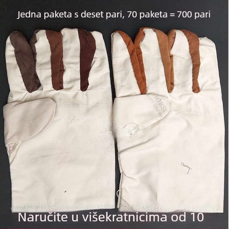 Debele platnene rukavice za zavarivanje – za plinsko i lukovno zavarivanje; materijal: platno; težina ≈107 g