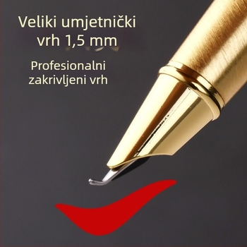 Umjetnička olovka s zakrivljenim vrhom za kaligrafiju — marka Unique, vrh od iridija, sustav dotoka tinte: drugi, pakiranje: obična kutija