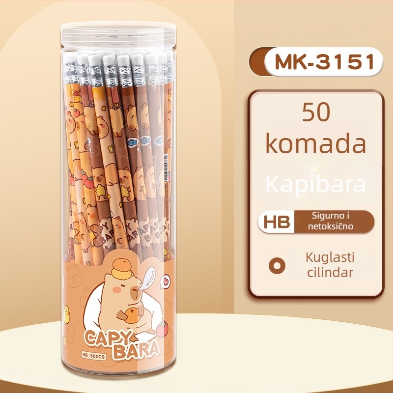 Mengyi Set drvenih cilindričnih olovaka i skic set, HB, 50 kom. + 12 kom. u kutiji