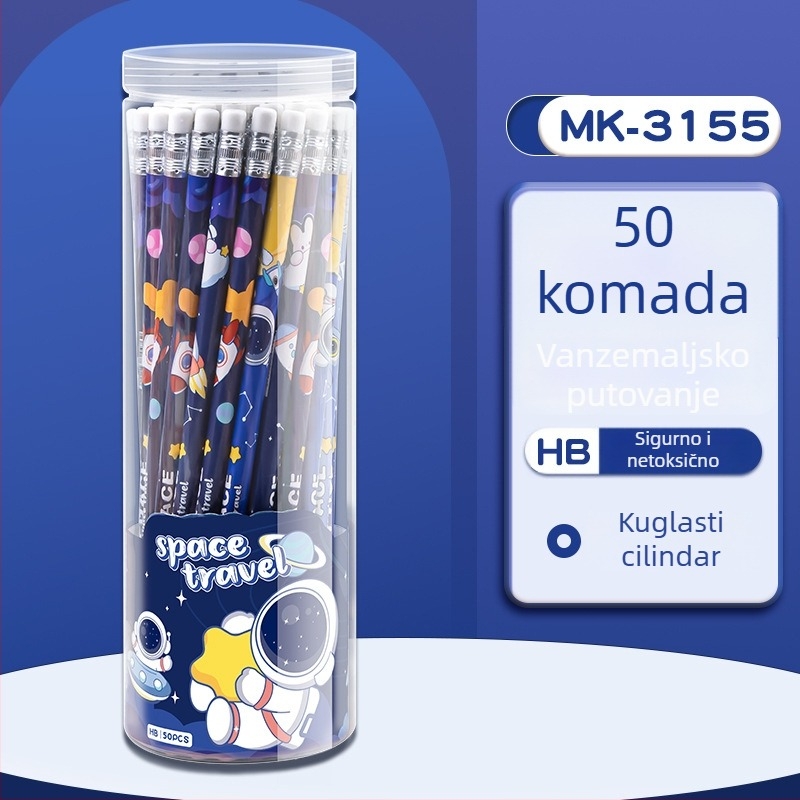 Mengyi Set drvenih cilindričnih olovaka i skic set, HB, 50 kom. + 12 kom. u kutiji