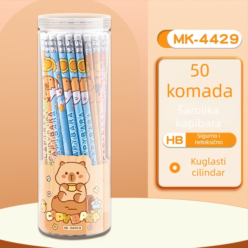 Mengyi Set drvenih cilindričnih olovaka i skic set, HB, 50 kom. + 12 kom. u kutiji