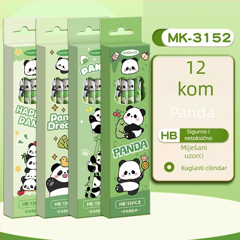 Mengyi Set drvenih cilindričnih olovaka i skic set, HB, 50 kom. + 12 kom. u kutiji