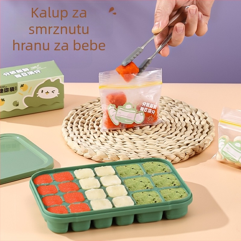 Silikonska ledena mreža za bebinu hranu – lako odvajanje od kalupa, porcionirano skladištenje