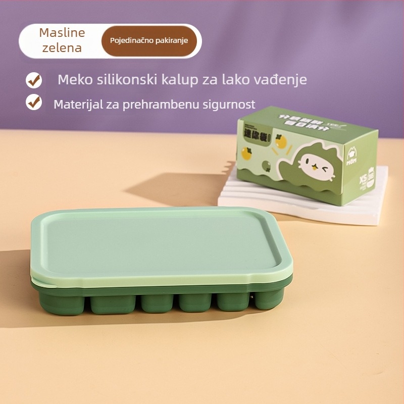 Silikonska ledena mreža za bebinu hranu – lako odvajanje od kalupa, porcionirano skladištenje