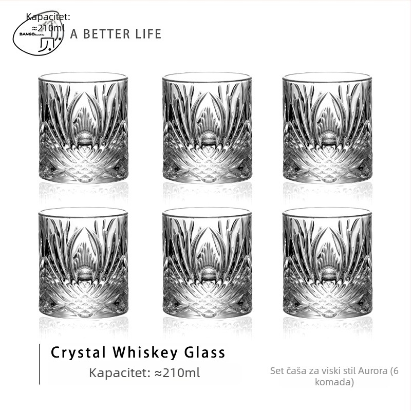 Set čaša za whiskey – prozirno staklo, kapacitet 101–200 ml, 2 komada, papirnata kutija