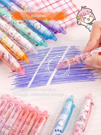 Xiaoyao Classmates Marvel gel pero za brisanje, plastično kućište, mehanizam pritiska, za učenike 3.–4. razreda, materijal vrha: Drugo