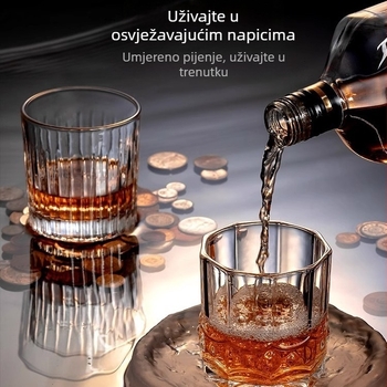 Set čaša za whiskey – moderni minimalistički stil, kapacitet 301–400 ml, 6–10 komada, materijal: obična stakla, pakiranje: kutija