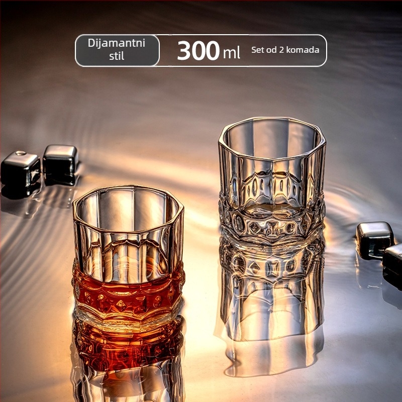 Set čaša za whiskey – moderni minimalistički stil, kapacitet 301–400 ml, 6–10 komada, materijal: obična stakla, pakiranje: kutija