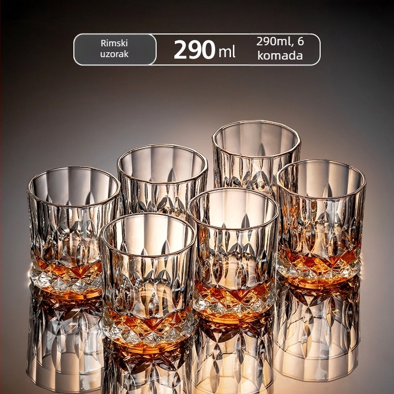 Set čaša za whiskey – moderni minimalistički stil, kapacitet 301–400 ml, 6–10 komada, materijal: obična stakla, pakiranje: kutija