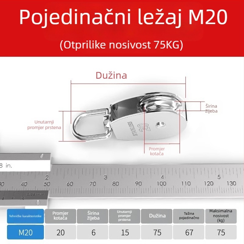Kotač za užad od nehrđajućeg čelika 304 | Marka The First Force | Moderan minimalistički stil | Model: Drugo