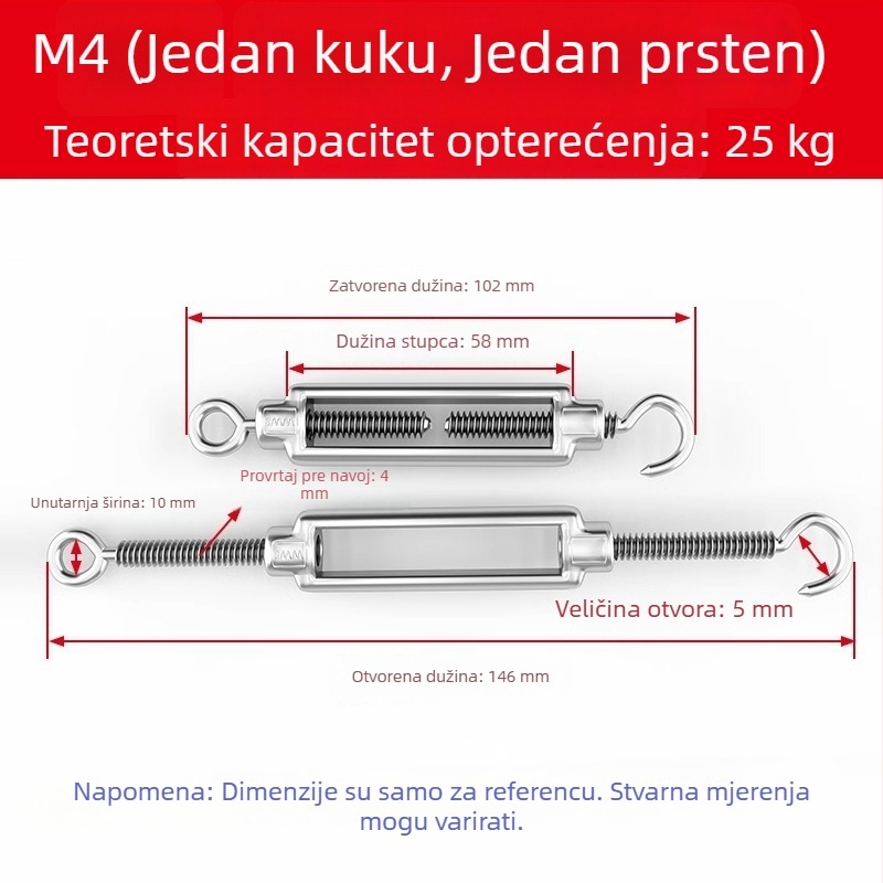 Kotač za užad od nehrđajućeg čelika 304 | Marka The First Force | Moderan minimalistički stil | Model: Drugo