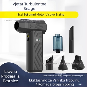 Ručni vanjski ventilator s bezčetkastim motorom, USB punjiva baterija 2000–4000 mAh, 4 brzine