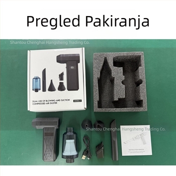 Ručni vanjski ventilator s bezčetkastim motorom, USB punjiva baterija 2000–4000 mAh, 4 brzine