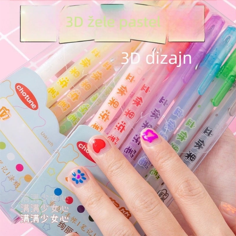 Set 3D gel olovaka – s jednim vrhom, plastično kućište, u kutiji, model YX-ZGDB, neizbrisivo