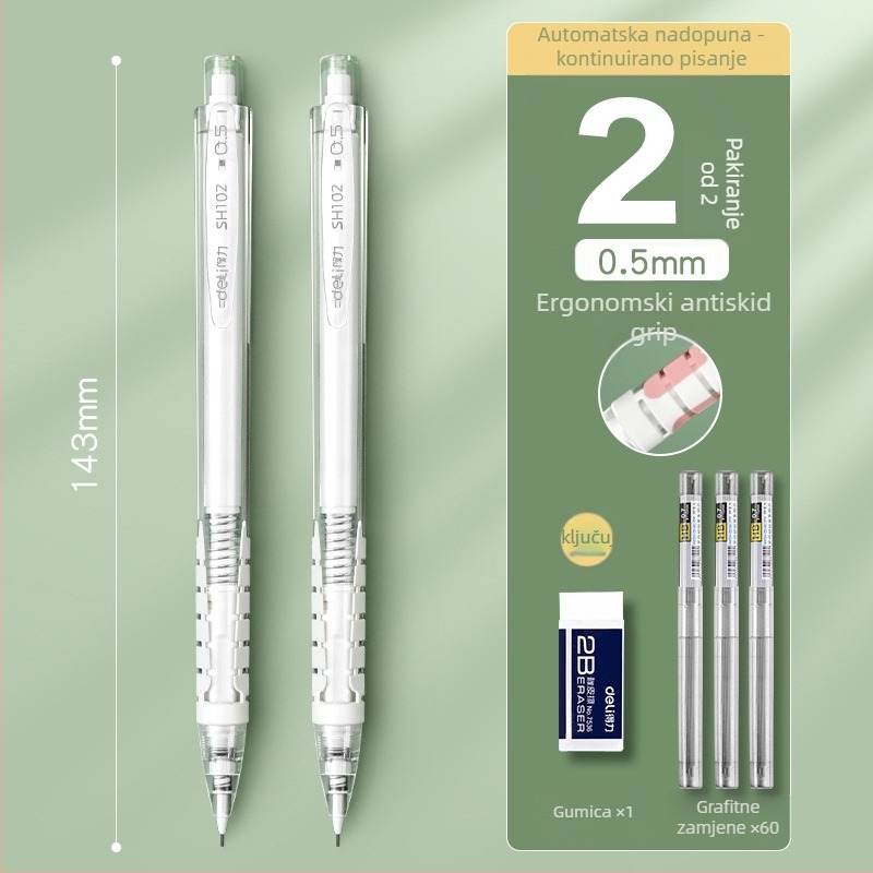 Deli pokretna olovka, potpuno automatska, grafit 0.5/0.7 mm, model SH102, kutija 36 komada