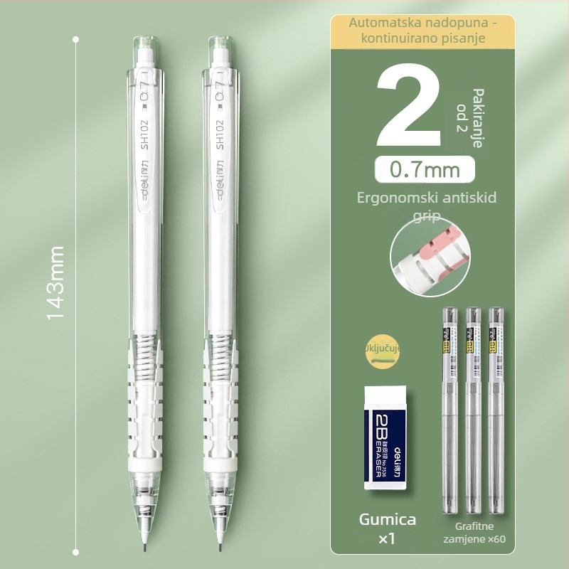 Deli pokretna olovka, potpuno automatska, grafit 0.5/0.7 mm, model SH102, kutija 36 komada