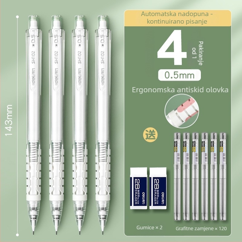 Deli pokretna olovka, potpuno automatska, grafit 0.5/0.7 mm, model SH102, kutija 36 komada