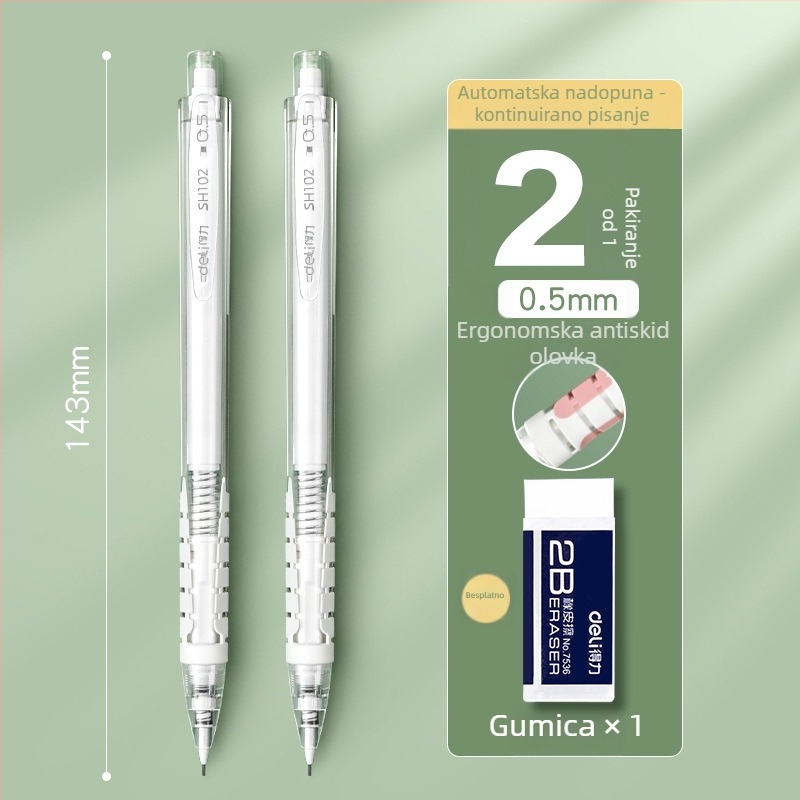 Deli pokretna olovka, potpuno automatska, grafit 0.5/0.7 mm, model SH102, kutija 36 komada