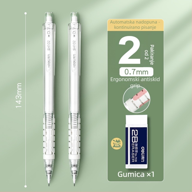 Deli pokretna olovka, potpuno automatska, grafit 0.5/0.7 mm, model SH102, kutija 36 komada