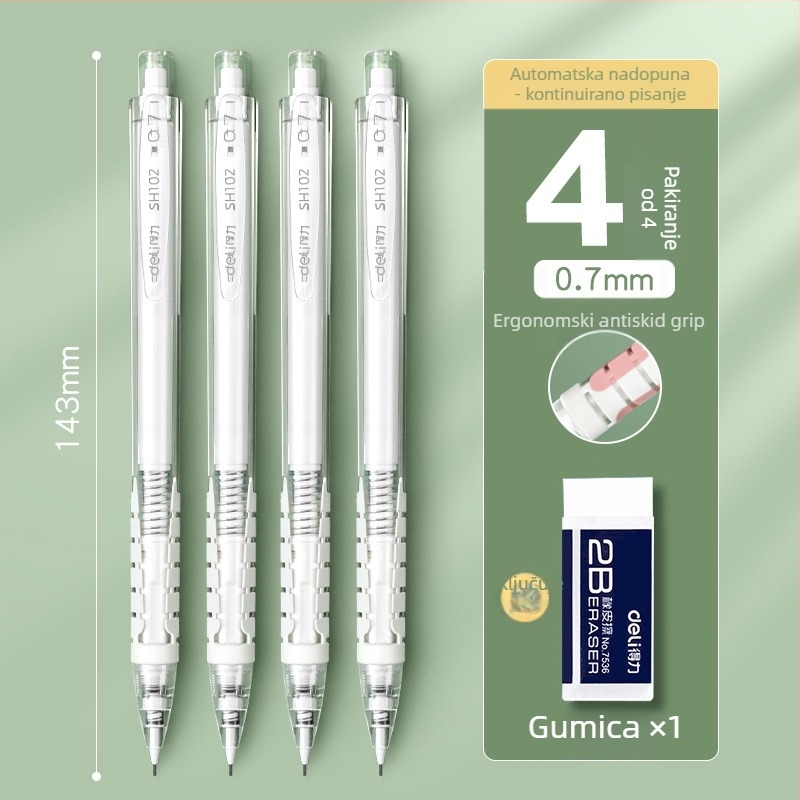 Deli pokretna olovka, potpuno automatska, grafit 0.5/0.7 mm, model SH102, kutija 36 komada