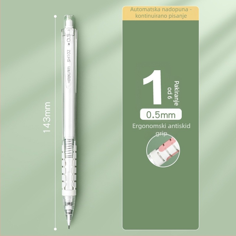 Deli pokretna olovka, potpuno automatska, grafit 0.5/0.7 mm, model SH102, kutija 36 komada