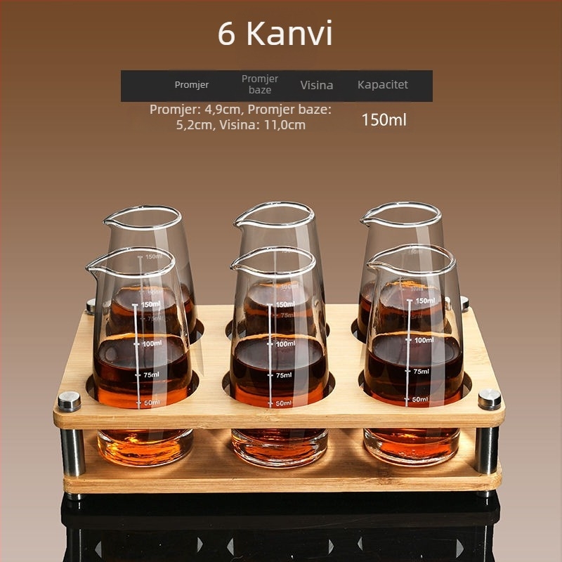 Set vinskog posuđa s dekanterom i malim čašicama, staklo, moderni minimalistički stil, bez logotipa, gravirana mjerna skala, lansiran zimi 2020, kvaliteta prvog reda