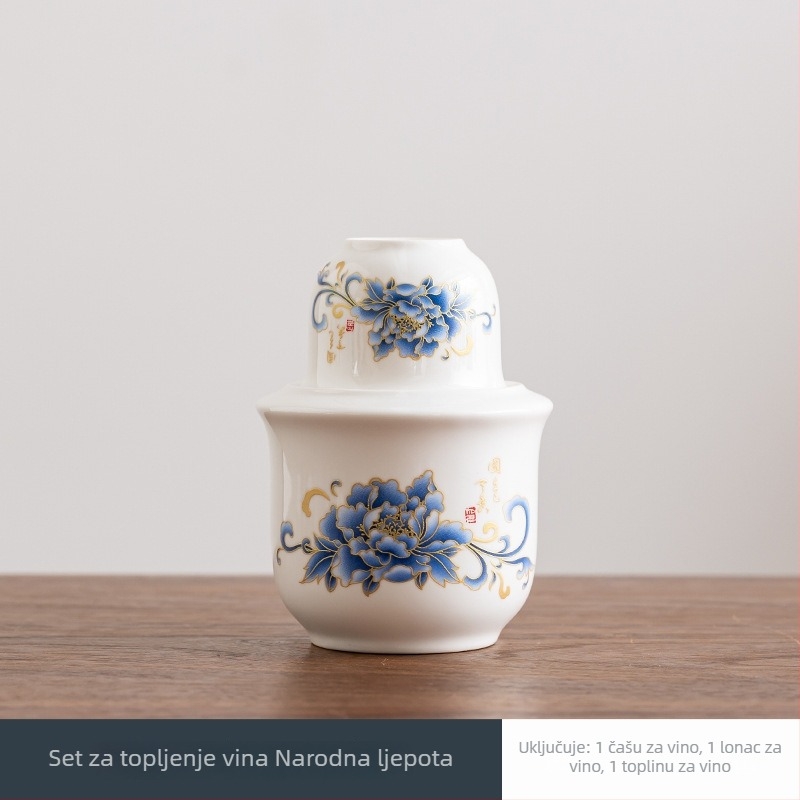 Keramički grijač vina s poklopcem, jednostavan moderni stil, težina 0,1 kg