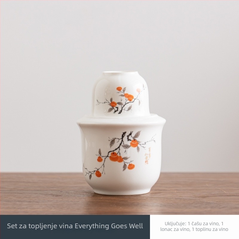 Keramički grijač vina s poklopcem, jednostavan moderni stil, težina 0,1 kg