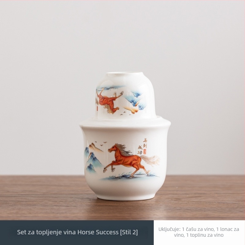 Keramički grijač vina s poklopcem, jednostavan moderni stil, težina 0,1 kg