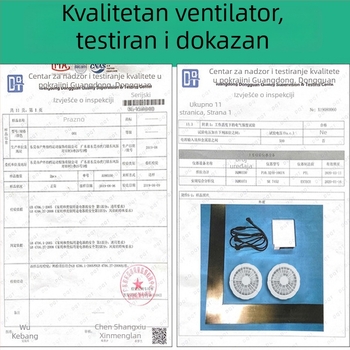 Ventilator za pojas, USB napajanje, 4 brzine, četkasti motor, digitalni zaslon