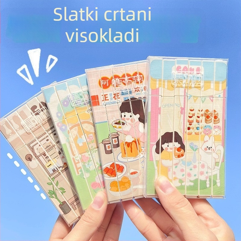 Set marker za označavanje s karikaturnim dizajnom, plastično kućište, jednosmjerni vrh, neizbrisivo, višebojni za planer