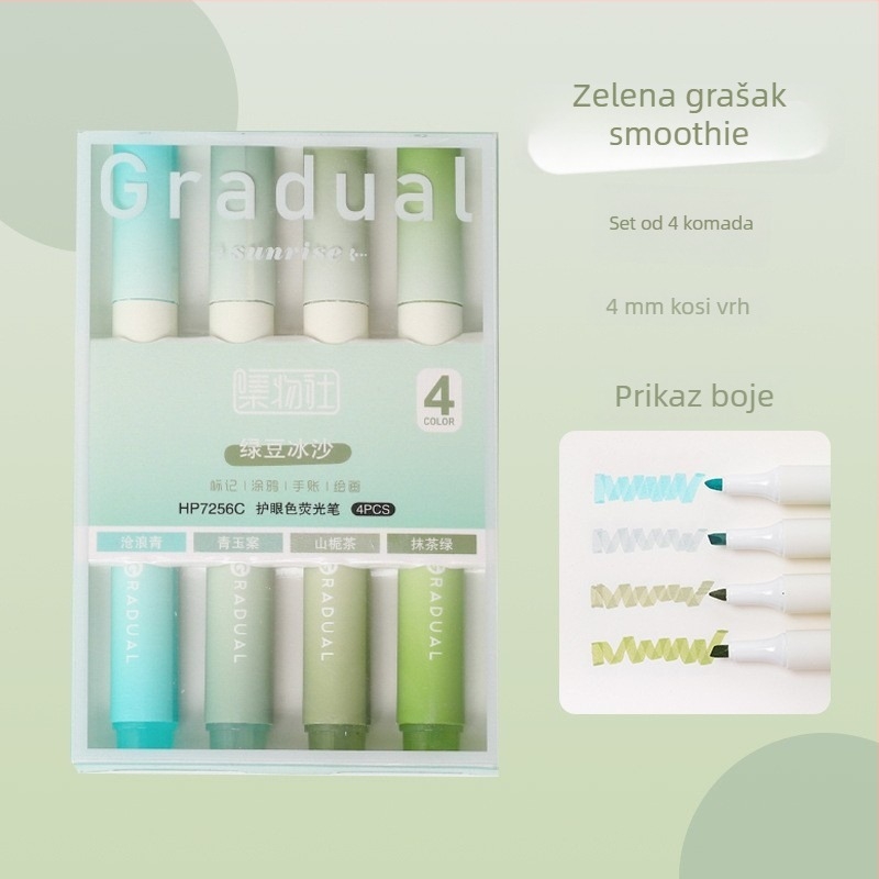 Set marker za označavanje s karikaturnim dizajnom, plastično kućište, jednosmjerni vrh, neizbrisivo, višebojni za planer