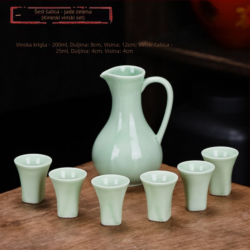 Keramički set za vino u kutiji za poklon, novi kineski stil, oprema za bar, 1 kutija, 1 set