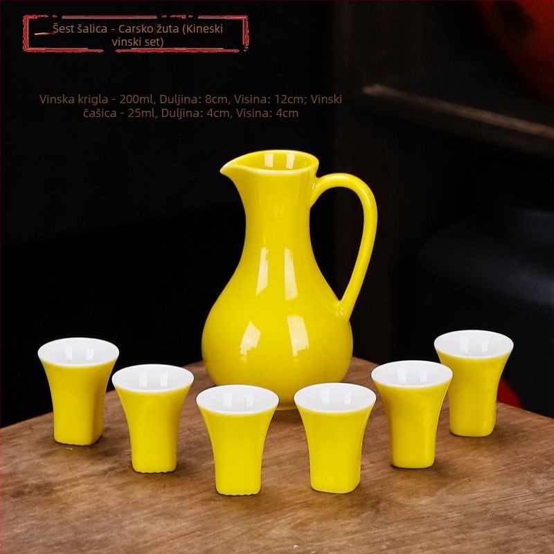 Keramički set za vino u kutiji za poklon, novi kineski stil, oprema za bar, 1 kutija, 1 set